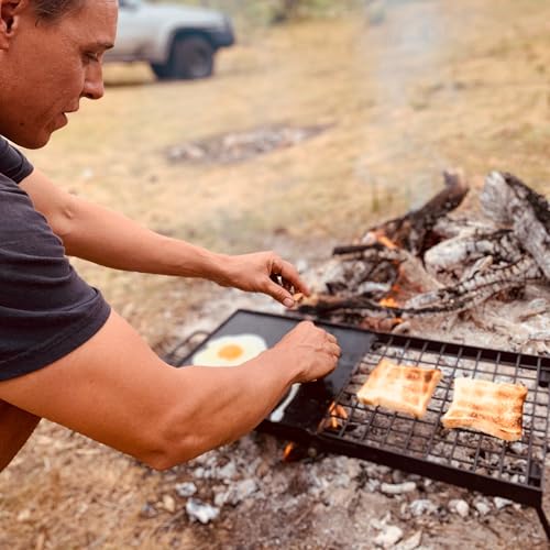 Adventure Seeka 24" Heavy Duty Folding Campfire Grill, Food-Safe Cooking Surface, Compact Folding Design, Portable Grill Grate & Griddle for Campfire Cooking, Australian Designed & Owned - Image 5