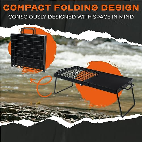 Adventure Seeka 24" Heavy Duty Folding Campfire Grill, Food-Safe Cooking Surface, Compact Folding Design, Portable Grill Grate & Griddle for Campfire Cooking, Australian Designed & Owned - Image 3