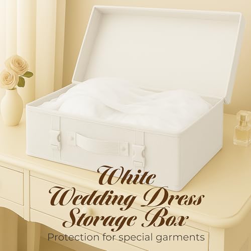 HANGERWORLD Wedding Dress Storage Box Bridal Gown Preservation Kit including 10 sheets of Archival Acid Free Tissue Paper Medium White - Image 3