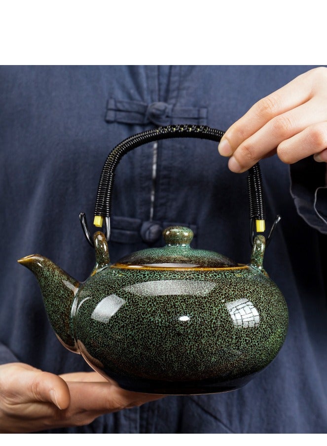 Large Kiln Transformation, Built Cup Tea Pot, Chinese Style Tea Set, Household Office Ceramic Single Pot, Lifting Beam Pot - Image 3