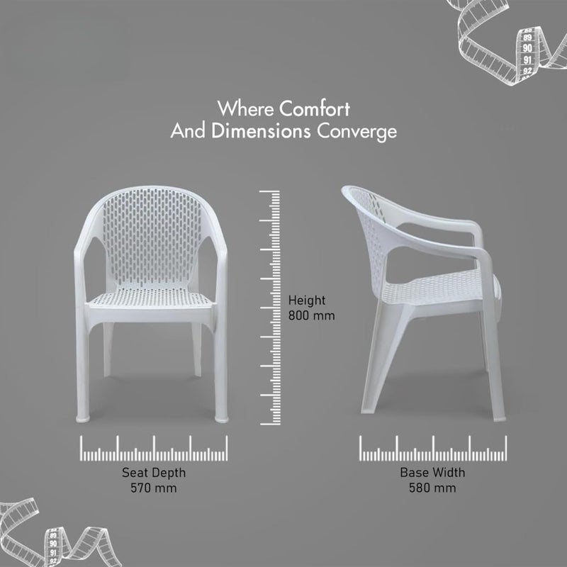 COMFORT CREATION Comfort Creation Tycoon Anmol for Home Caf Balcony Garden Office Restaurant Heavy Duty Comfortable Outdoor and Indoor Chairs with Arm Rest Bearing Capacity up to 200Kg Set of 2  - Image 3