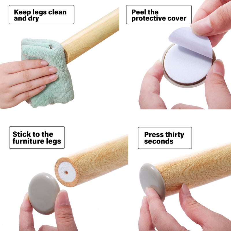 new space Self-Stick Furniture Sliders, New Space 36Pcs 1-3/4"" For Carpet - Adhesive Sliders For Quickly And Easily Move Any Item And Protect The Carpet - Image 3