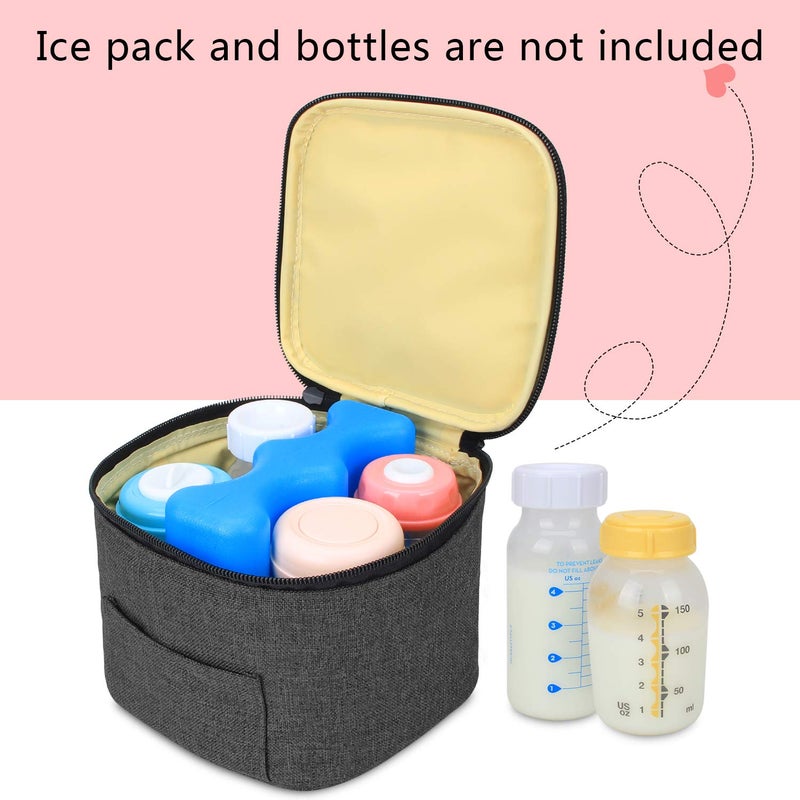 LUXJA Breastmilk Cooler Bag (Hold Four 5 Ounce Breastmilk Bottles), Leakproof Breast Milk Cooler for 4 or 5 Ounce Bottles (Bag Only), Black - Image 2