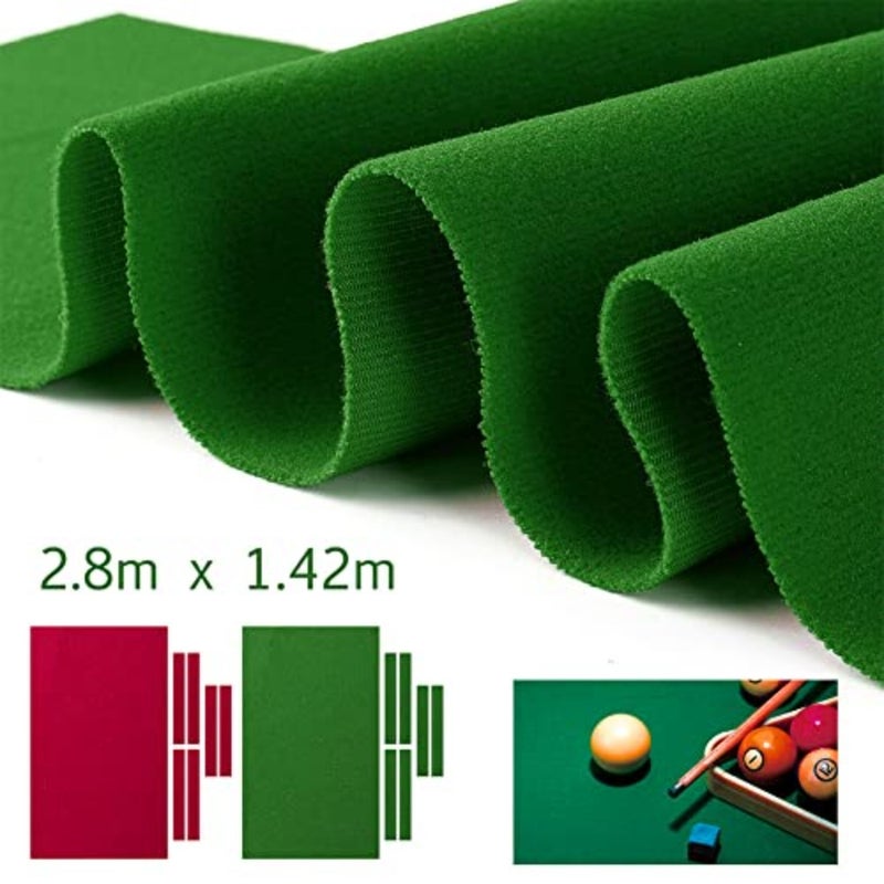 Billiard Cloth 9 ft Pool Table Felt with 6 Cushion Cloth Strip, Pre Cut Billiard Tablecloth Felt for Home Bars Clubs Indoor Sports Game - Image 3