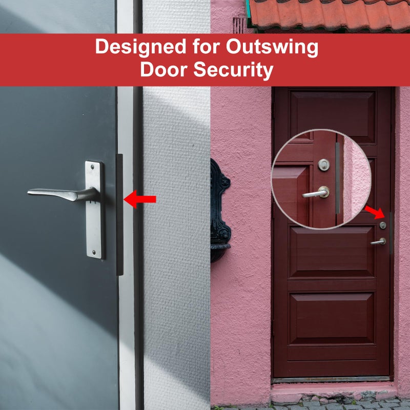 MOSECYOU Door Latch Guard Plate, Outswing Door Security Protector, Door Latch Shield, Cover to Block Access to The Door Lock/Deadbolt Latch (7 in. - 1pack) - Image 4