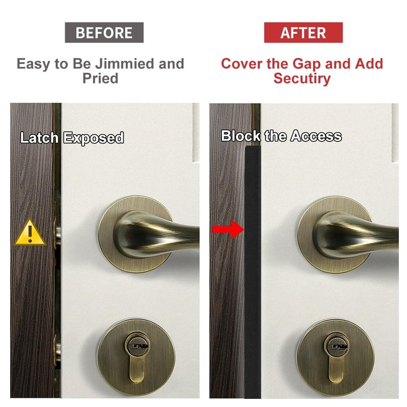 MOSECYOU Door Latch Guard Plate, Outswing Door Security Protector, Door Latch Shield, Cover to Block Access to The Door Lock/Deadbolt Latch (7 in. - 1pack) - Image 2