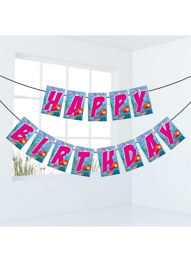 Balloonistics Balloonistics Mermaid Underwater Theme Happy Birthday Banner Decoration for Birthday and Theme Party/Pack of 1  - Image 1