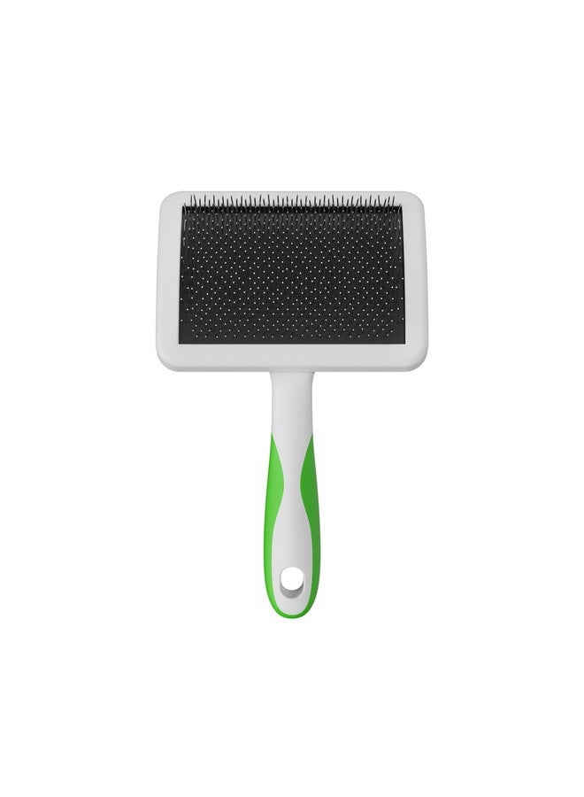 Andis 68540 SelfCleaning Animal Slicker Brushes With Curved StainlessSteel Bristles For All Breeds  Reduces Shedding By Up To 90%, Removes Tangles, Dirt & Loose Hair  Large, Green - Image 1