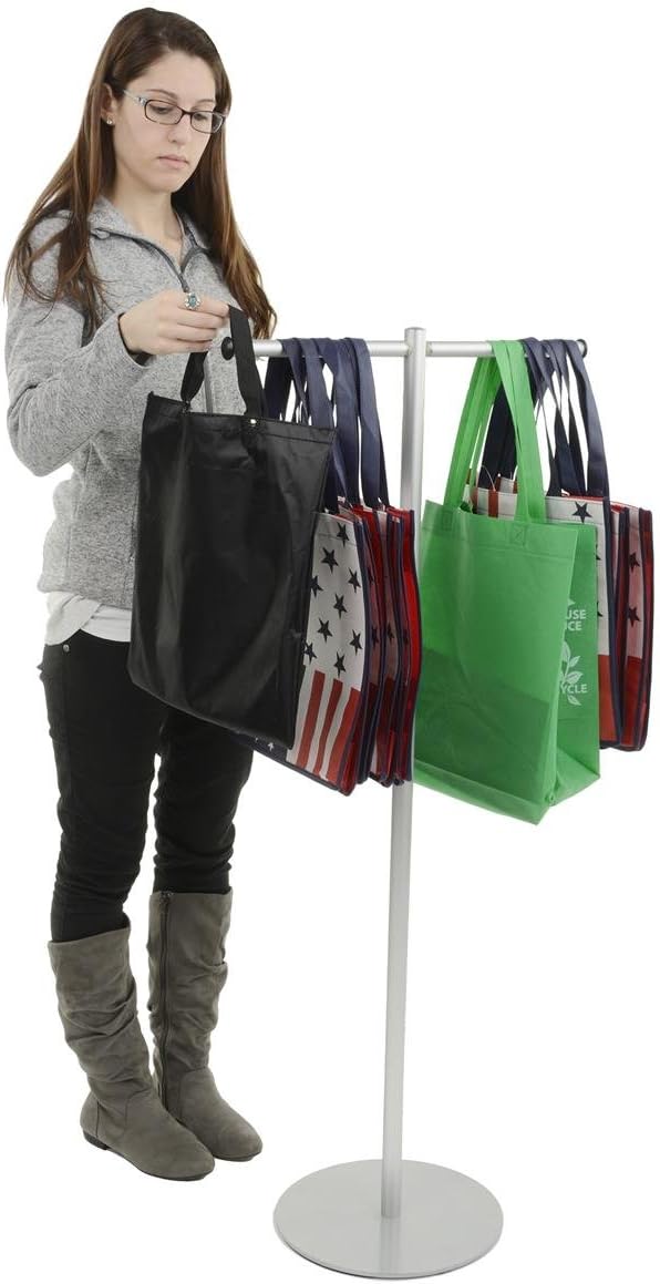 Displays2go Displays2go TwoWay Straight Arm Garment Rack Portable Aluminum  - Image 4