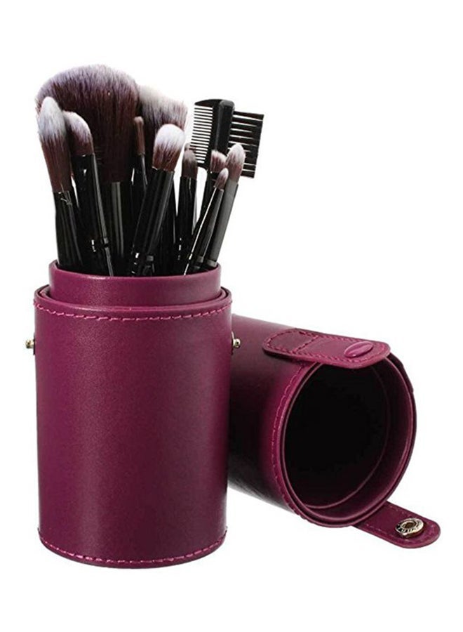 NIBEMINENT Professional Makeup Brush Bag Purple - Image 3