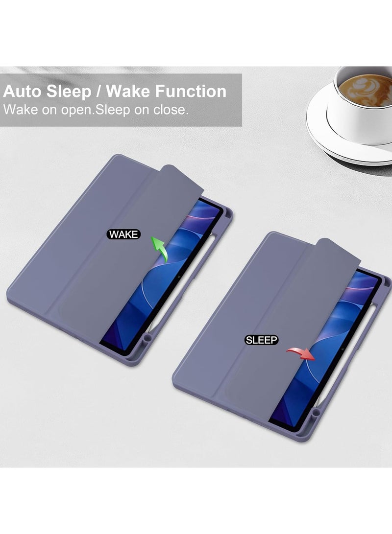 VKL Translucent Case Compatible with Xiaomi Redmi Pad 2 11 Inch 2025 with Transparent Back Cover and Folding Stand Cover with Pen Holder, Automatic Sleep/wake-up (Lavender) - Image 2