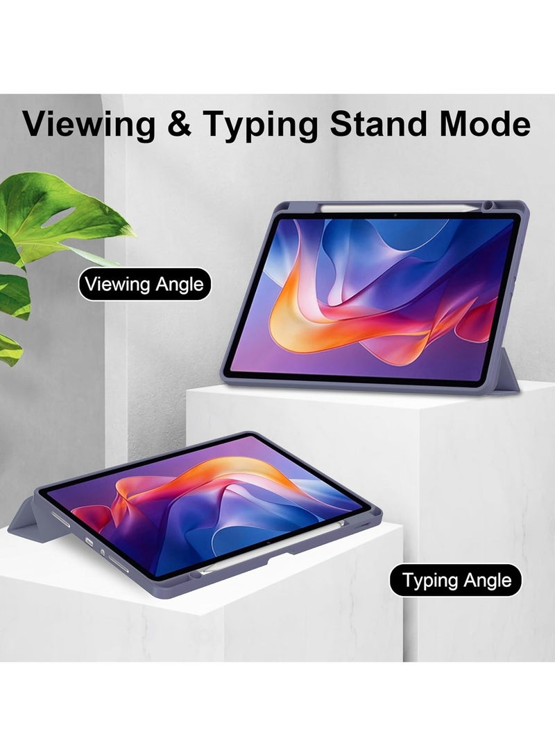 VKL Translucent Case Compatible with Xiaomi Redmi Pad 2 11 Inch 2025 with Transparent Back Cover and Folding Stand Cover with Pen Holder, Automatic Sleep/wake-up (Lavender) - Image 3