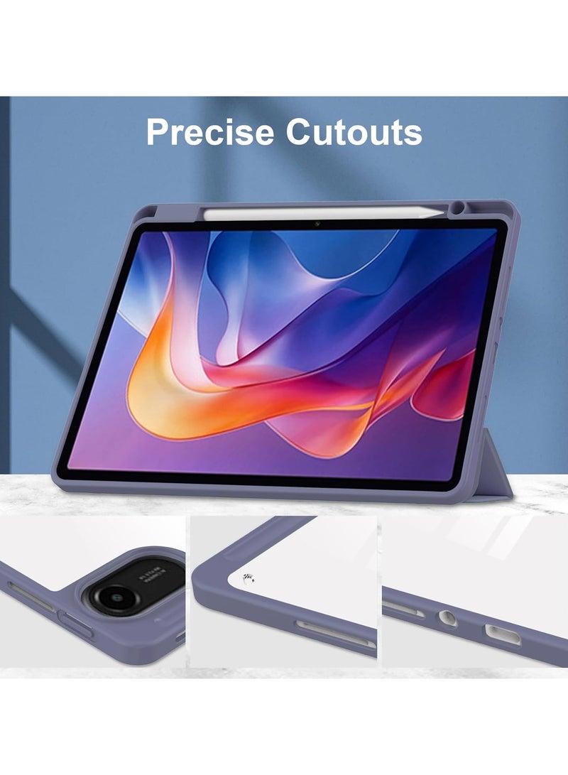 VKL Translucent Case Compatible with Xiaomi Redmi Pad 2 11 Inch 2025 with Transparent Back Cover and Folding Stand Cover with Pen Holder, Automatic Sleep/wake-up (Lavender) - Image 4