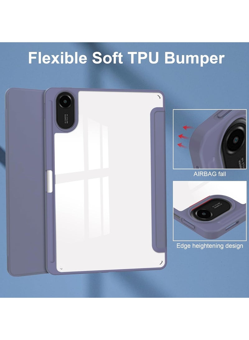 VKL Translucent Case Compatible with Xiaomi Redmi Pad 2 11 Inch 2025 with Transparent Back Cover and Folding Stand Cover with Pen Holder, Automatic Sleep/wake-up (Lavender) - Image 5
