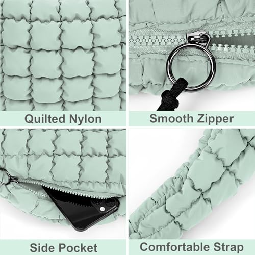 Juoxeepy Quilted Tote Bag Large Quilted Carryall Puffer Shoulder Bag Lightweight Puffy Padding Hobo Bags Puffy Bags - Image 5