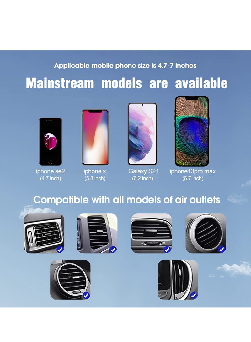 Barakah Car Cell Phone Holder, Car Phone Mount Upgraded Gravity with Newest Air Vent Clip Auto Lock Hands Free Phone Holder, Interior Accessories, Fit for iPhone 11/12 & Samsung, Android Cell Phones (Black) - Image 5