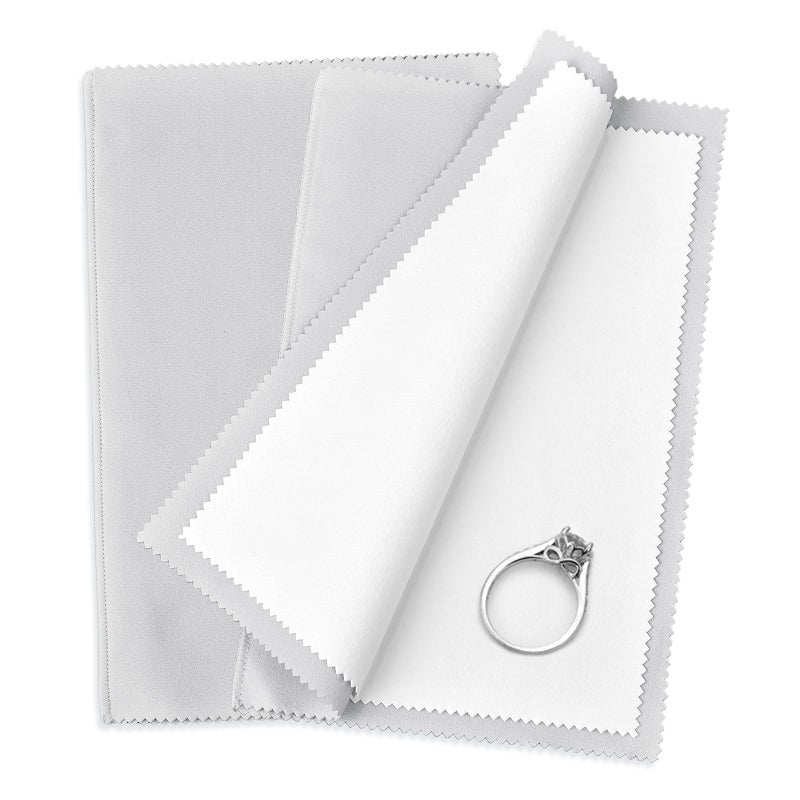 SEVENWELL Silver Polishing Cloth, Jewelry Cleaner Cloth for Sterling Silver Jewelry, Gold, Platinum, Silverware, Diamonds, Gemstones, Coins (Light Gray) - Image 1