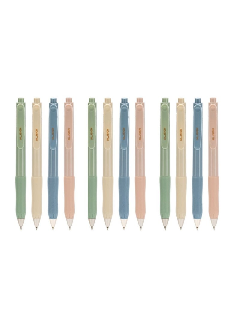 Deli قلم جل نوساين ENS576-BK فائق السلاسة - حبر أسود 0.5 مم، 12 قطعة، مشبك مصقول وتشطيب غير لامع - Image 1