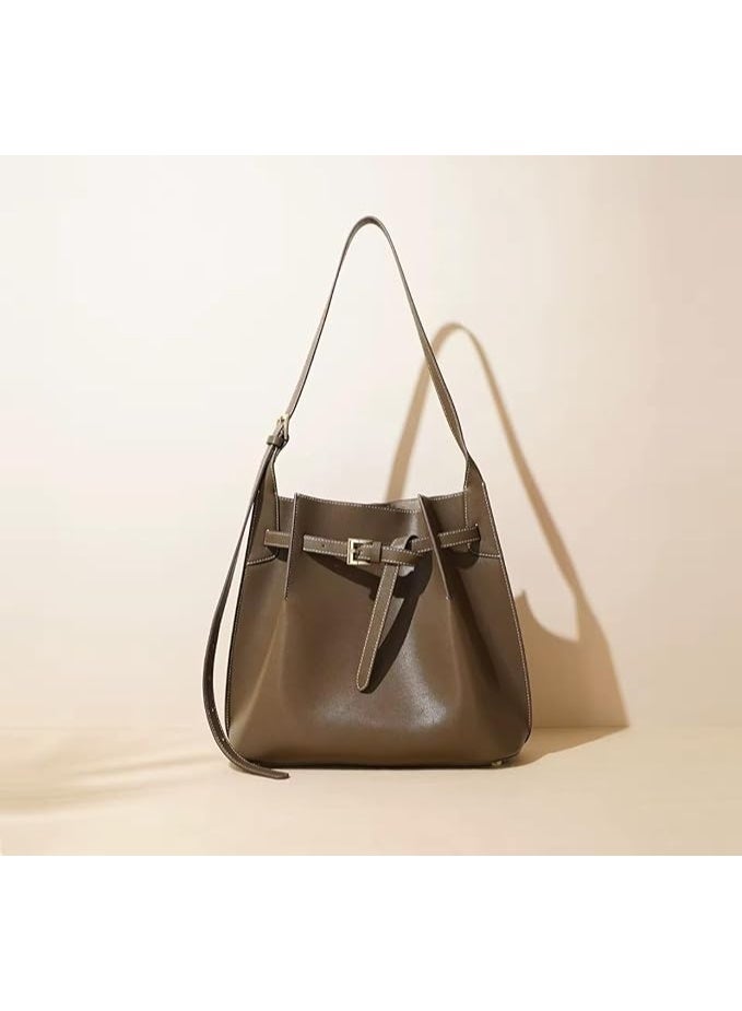 Genuine Leather Bucket Shoulder and crossbodyBag Hobo Bucket Bag Womens. - Image 1