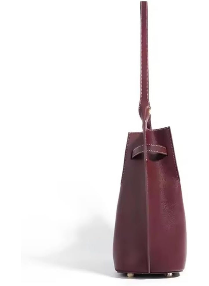 Genuine Leather Bucket Shoulder and crossbodyBag Hobo Bucket Bag Womens. - Image 4