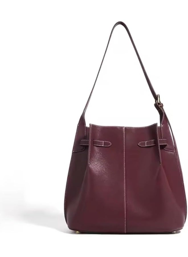 Genuine Leather Bucket Shoulder and crossbodyBag Hobo Bucket Bag Womens. - Image 5