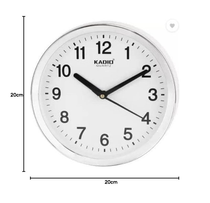 Analog 20 cm X 20 cm Wall Clock (White, with Glass, Standard)