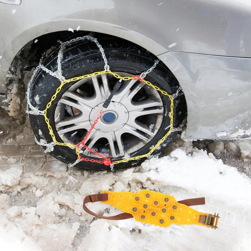 Levemolo Universal Yellow Anti-slip Car Snow Tire Chains Set Adjustable Emergency Traction Snow Chains for Suvs and Sedans and Mud - Image 4