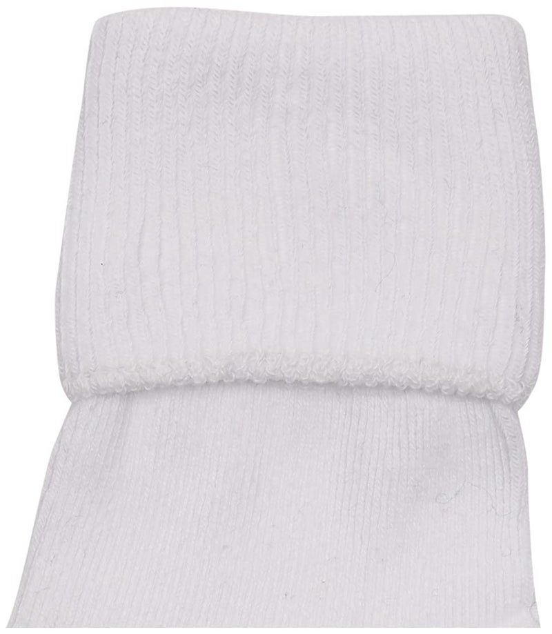 Jefferies Socks Little Girls' Seamless Turn Cuff 6 Pair Pack Socks, White, Large (JF-SU2200-WHT-L) - Image 3