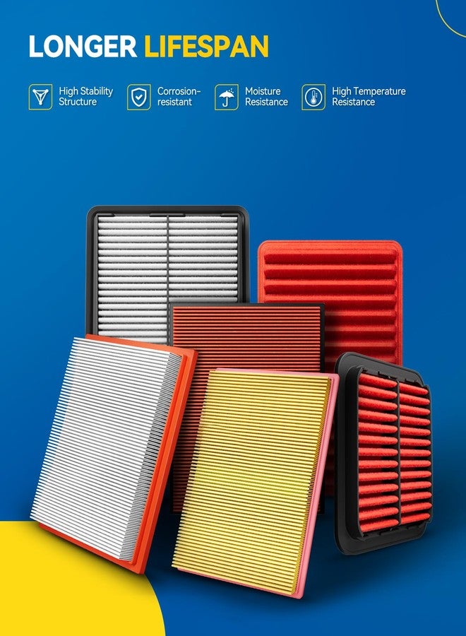 PHILTOP فلتر هواء محرك PHILTOP CA12051 بديل لسيارات سيفيك 2016-2024، وHR-V 2023-2025، محرك 4 أسطوانات سعة 2.0 لتر، لوحة صلبة - Image 4