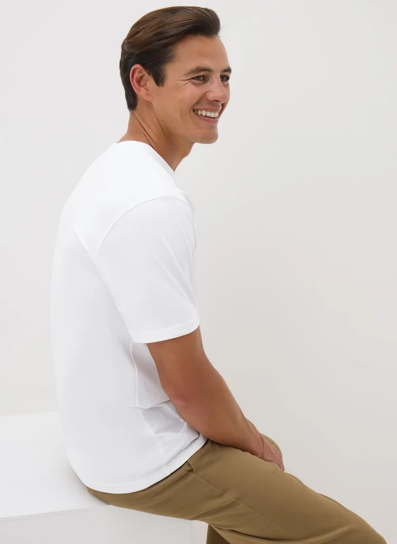 Matalan White White Essential Crew Neck T-Shirt for Men | Best Price UAE
