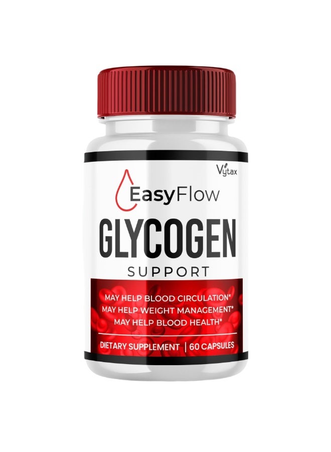 Easyflow (عبوة واحدة) سهل التدفق جليكوجين - منظف كبسولات سهل التدفق، أقراص سهل التدفق، صيغة متقدمة للرفاهية العامة، مراجعات سهل التدفق جليكوجين، 60 كبسولة - Image 1
