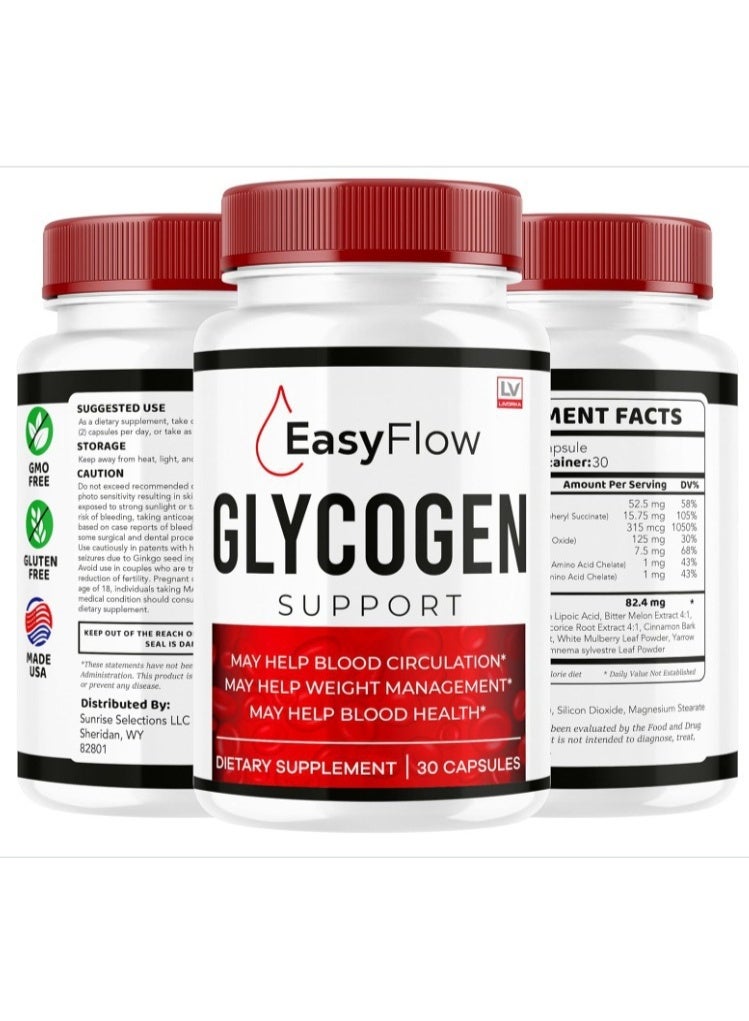 Easyflow (عبوة واحدة) سهل التدفق جليكوجين - منظف كبسولات سهل التدفق، أقراص سهل التدفق، صيغة متقدمة للرفاهية العامة، مراجعات سهل التدفق جليكوجين، 60 كبسولة - Image 5