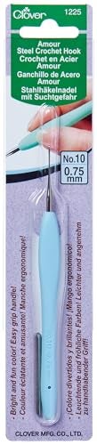 Clover 1225 Amour Steel Crochet Hook No. 10, 0.75mm , Blue - Image 3