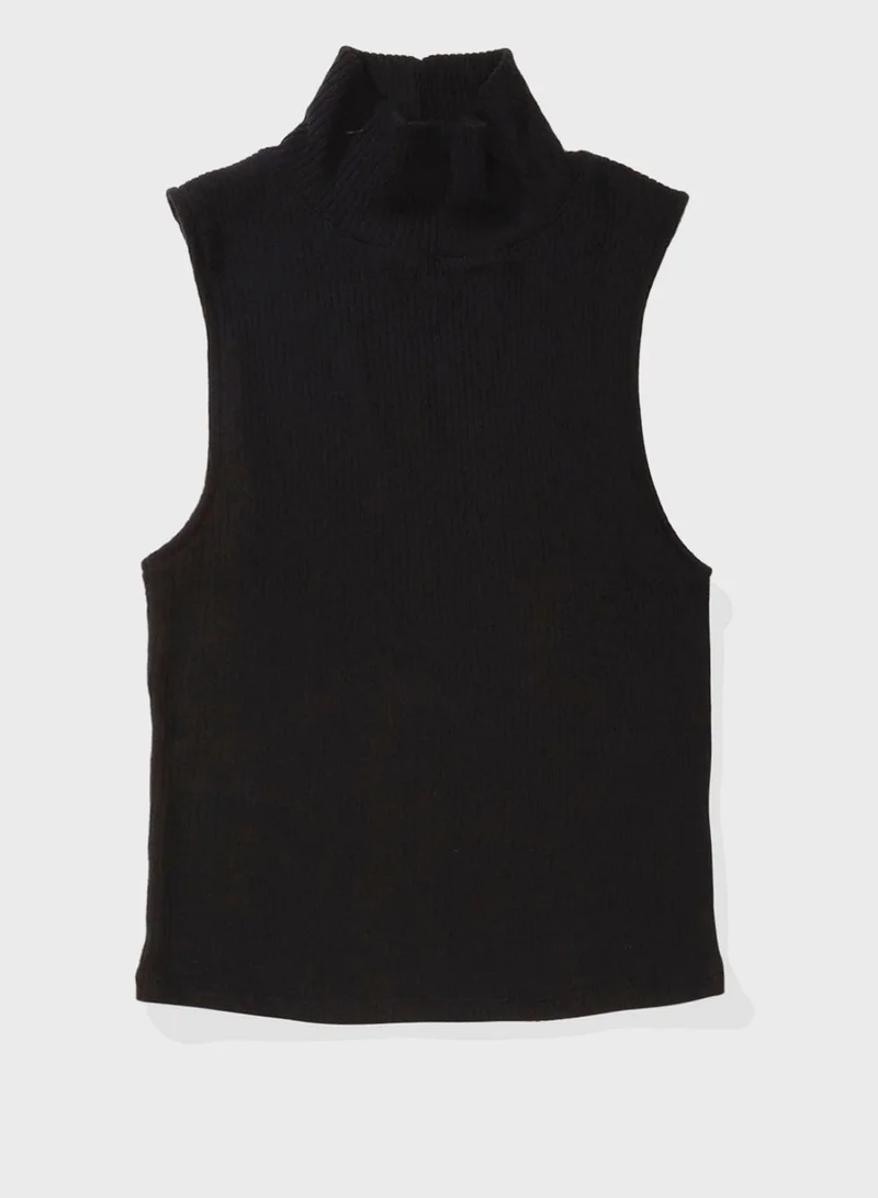امريكان ايجل Mock Neck Knitted Tank Top