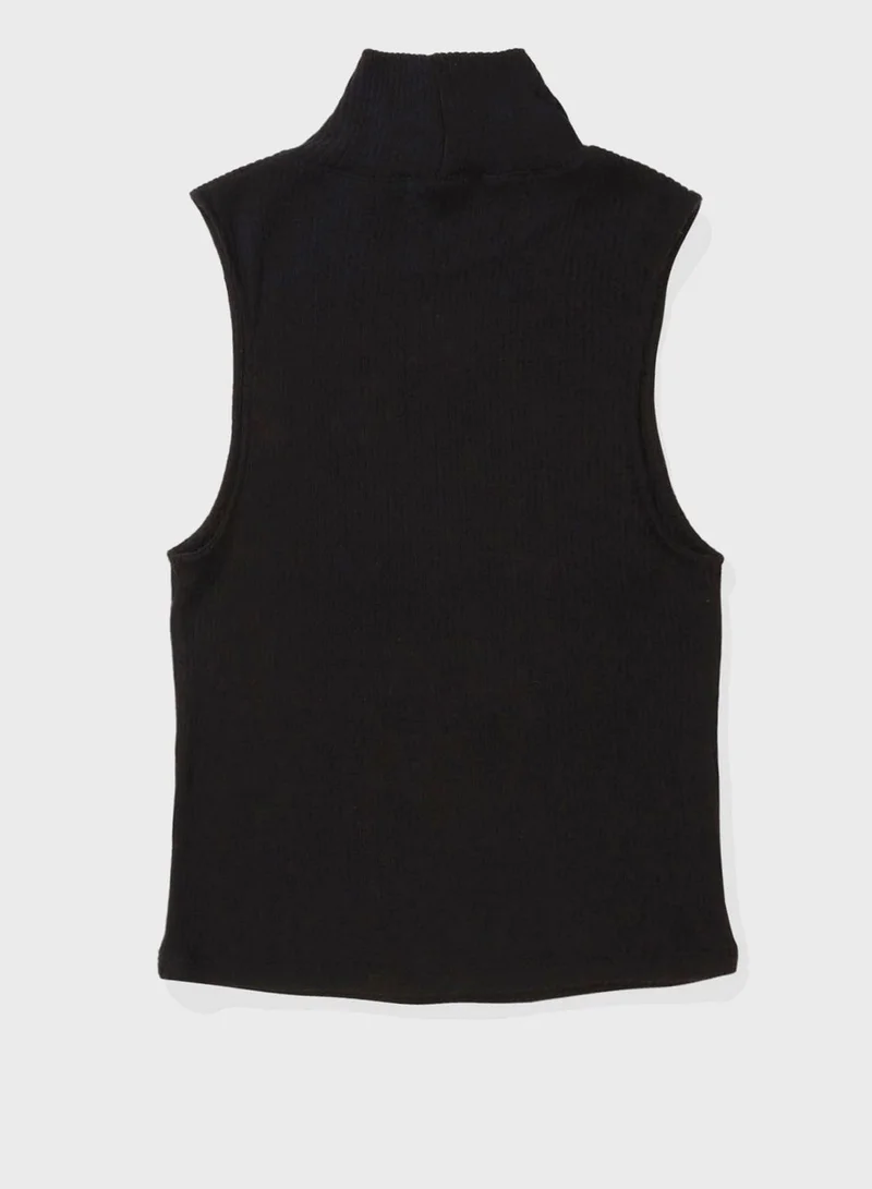 امريكان ايجل Mock Neck Knitted Tank Top