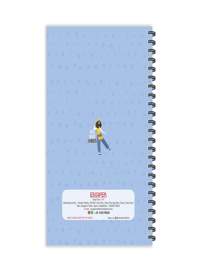 ESCAPER No Bad Vibes Diary, Ruled - A5 Size - 8.5 x 5.5 inches Designer Motivational Diary, Quotes on Diary, Positive Quotes Diary, Diary Notepad, Diary for Office, Diary for Gift - Image 2