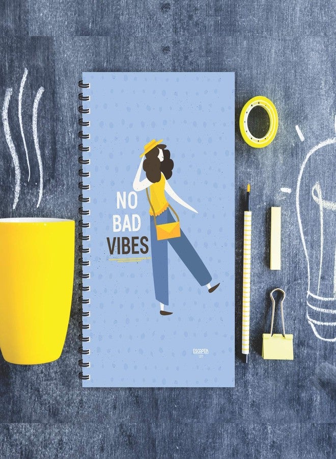 ESCAPER No Bad Vibes Diary, Ruled - A5 Size - 8.5 x 5.5 inches Designer Motivational Diary, Quotes on Diary, Positive Quotes Diary, Diary Notepad, Diary for Office, Diary for Gift - Image 5