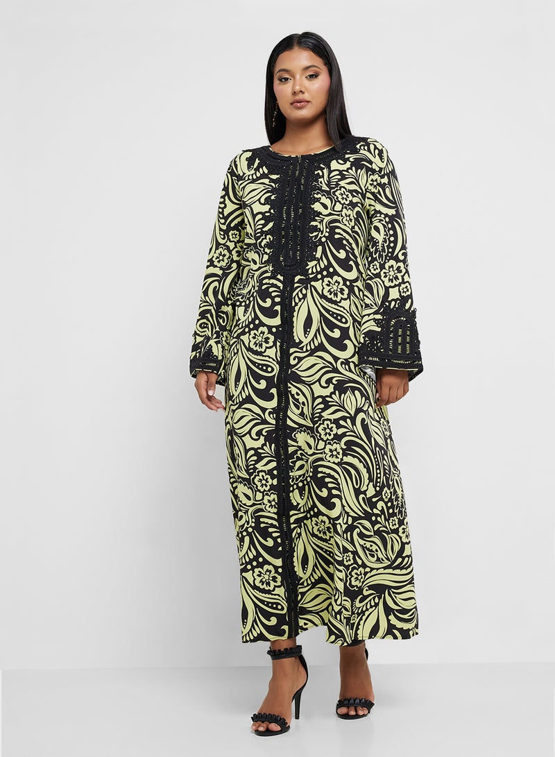 Khizana Plus Size Printed Jalabiya - Image 4