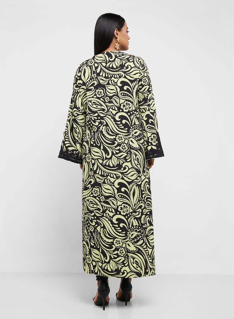 Khizana Plus Size Printed Jalabiya - Image 2