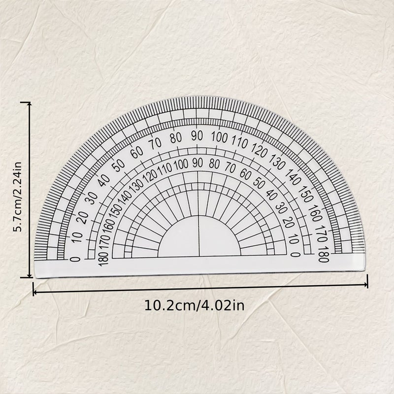 3 Pcs Plastic Protractor Angle Measuring Tool Drawing Geometric School Office Supply - Image 2
