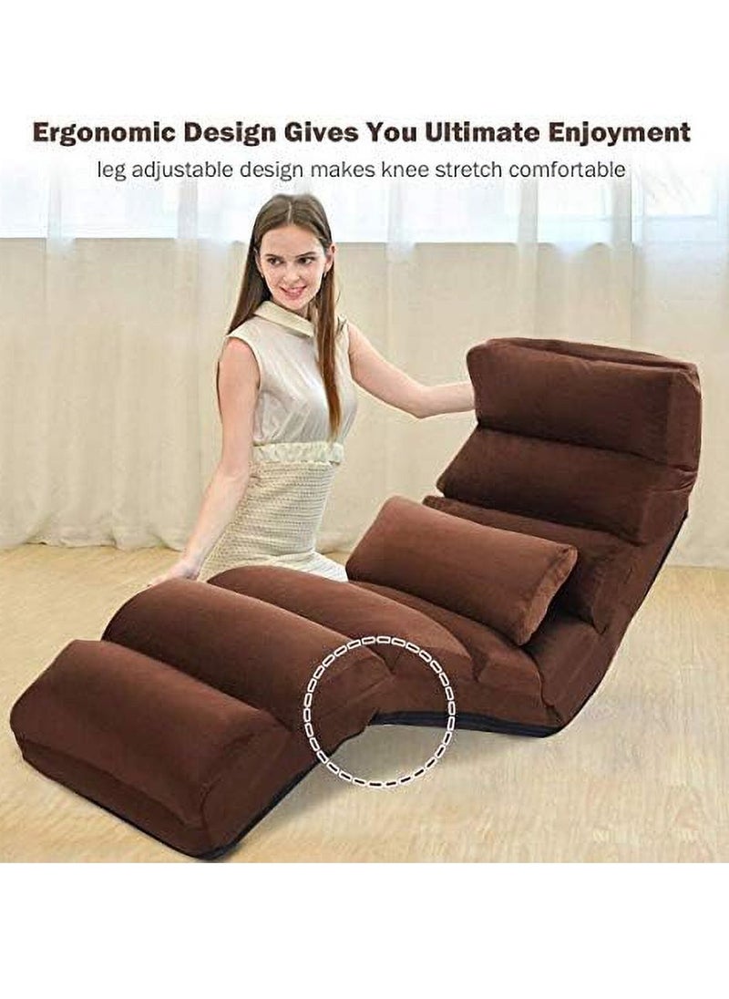 Arabest Fashionable Foldable Lazy Sofa Chair Lounge Chair with Pillow Ergonomic Design Soft Skin-Friendly Fabric Strong Load-Bearing Capacity Removable and Washable  - Image 5