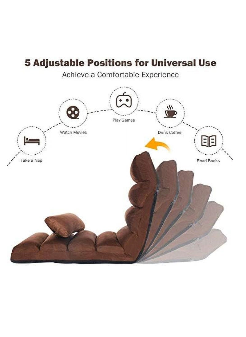 Arabest Fashionable Foldable Lazy Sofa Chair Lounge Chair with Pillow Ergonomic Design Soft Skin-Friendly Fabric Strong Load-Bearing Capacity Removable and Washable  - Image 4