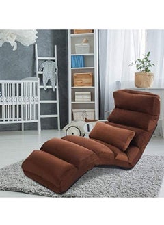 Fashionable Foldable Lazy Sofa Chair Lounge Chair with Pillow Ergonomic Design Soft Skin-Friendly Fabric Strong Load-Bearing Capacity Removable and Washable