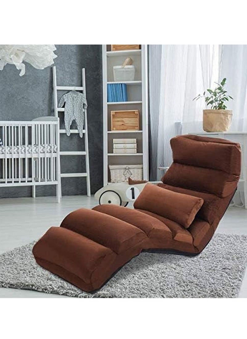Arabest Fashionable Foldable Lazy Sofa Chair Lounge Chair with Pillow Ergonomic Design Soft Skin-Friendly Fabric Strong Load-Bearing Capacity Removable and Washable  - Image 1