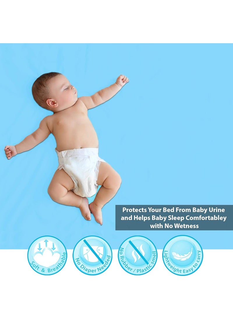 Polka Tots POLKA TOTS Waterproof & Reusable Baby Bed Protector Absorbent Mat Dry Sheet for New Born Infants (Mint, 100 X 140 CM, Large)  - Image 4