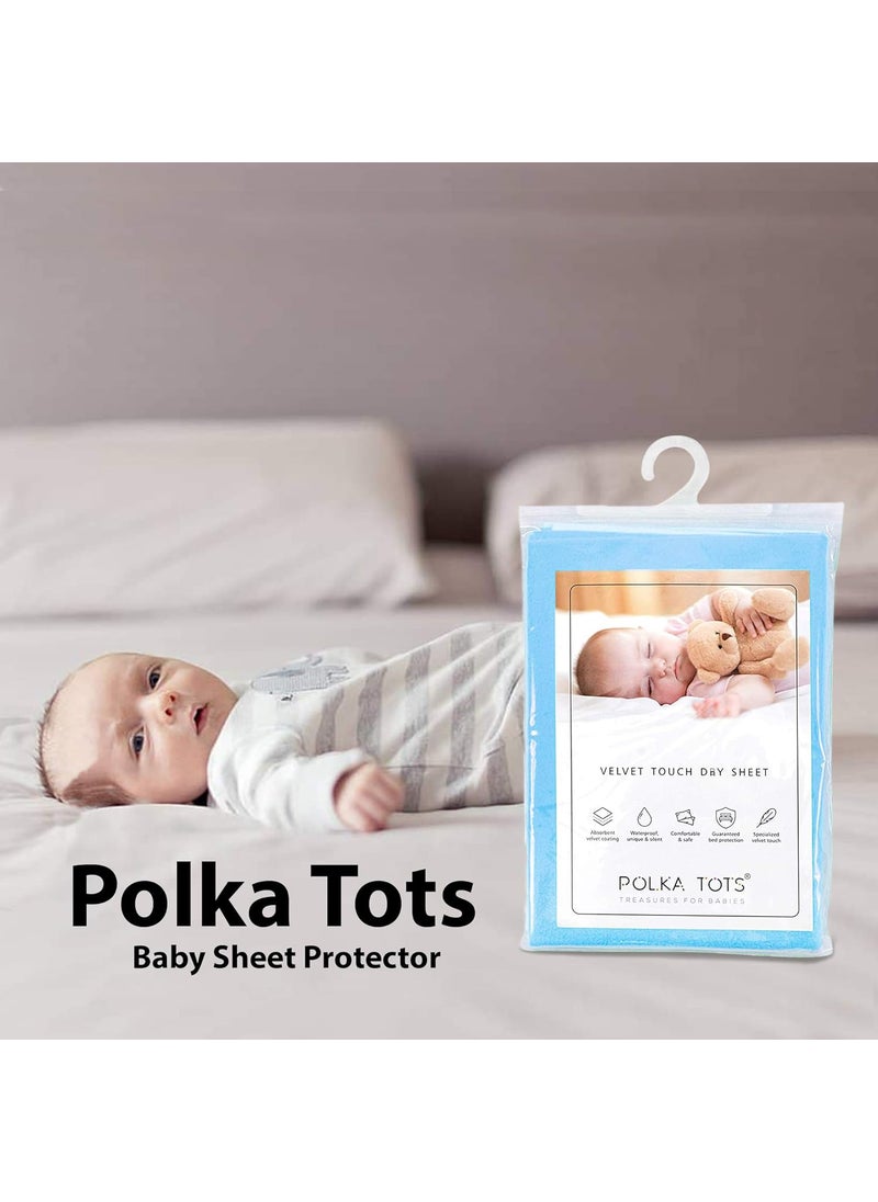 Polka Tots POLKA TOTS Waterproof & Reusable Baby Bed Protector Absorbent Mat Dry Sheet for New Born Infants (Mint, 100 X 140 CM, Large)  - Image 2