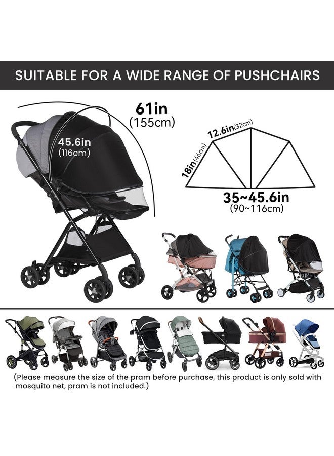 Bemece 2-in-1 Durable Baby Mosquito Net with UPF50+ Sunshade for Stroller, Universal Mosquito for Stroller with Two-Way Zippers & Storage Bag, Breathable & Foldable Baby Bug Net for Strollers - Image 2