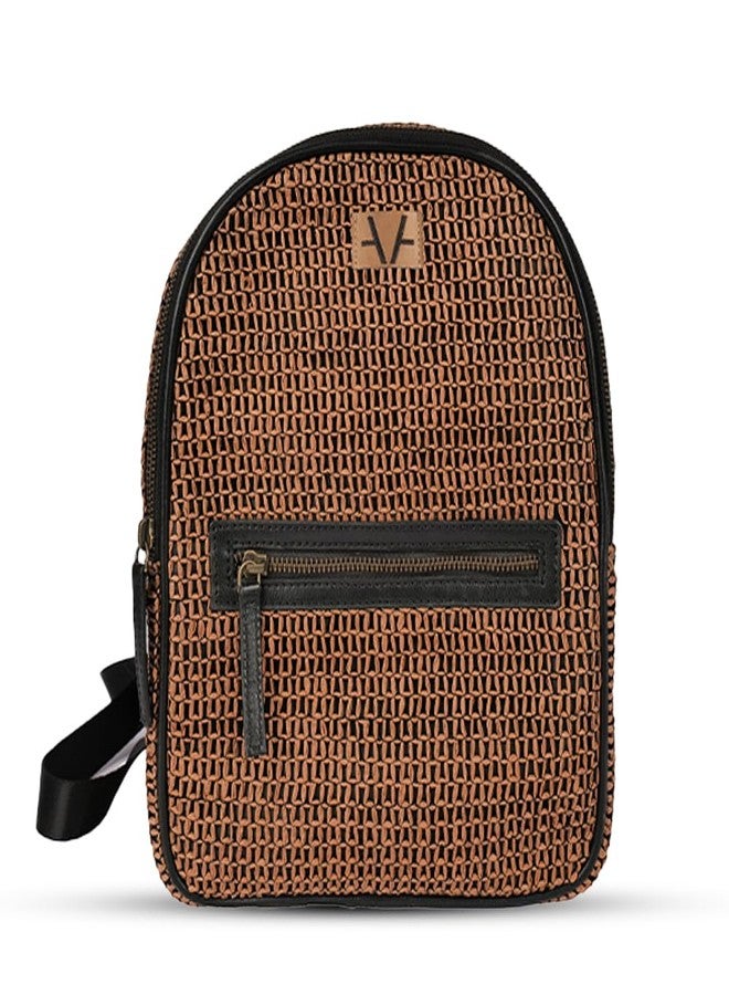 Avake Rustic Brown Vegan Backpack for Women - Elegant Raffia Weave, Stylish, Trendy, Lightweight & Durable Everyday Bag | Travel, Picnic Backpack for Girls | Ideal for Birthday, Anniversary Gift - Image 2