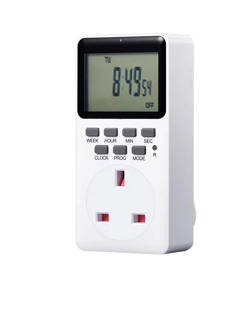 Generic - Digital Timer Switch Socket Plug-in Programmable 24 Hours & 7 Days Energy Saving 230VAC 13A Timer Switch Energy Saving Intelligent Electronic Timing Socket - Image 1