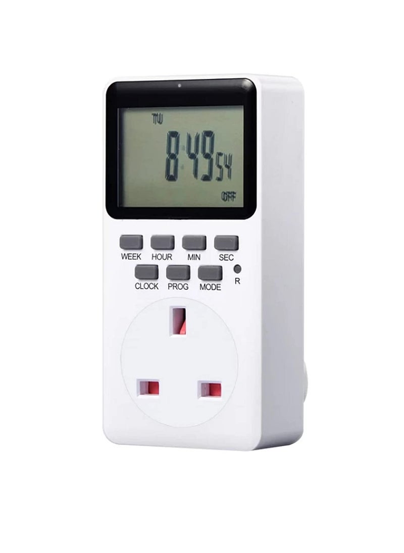 Generic - Digital Timer Switch Socket Plug-in Programmable 24 Hours & 7 Days Energy Saving 230VAC 13A Timer Switch Energy Saving Intelligent Electronic Timing Socket - Image 1